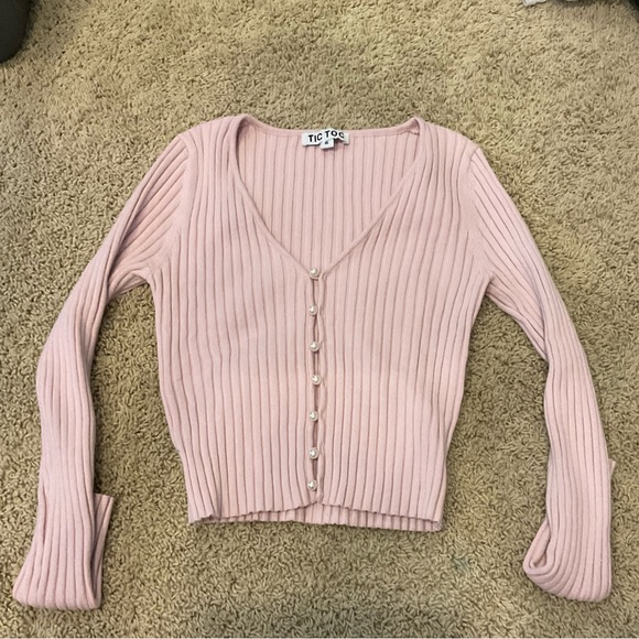 Light pink pearl buttoned sweater - Picture 1 of 1